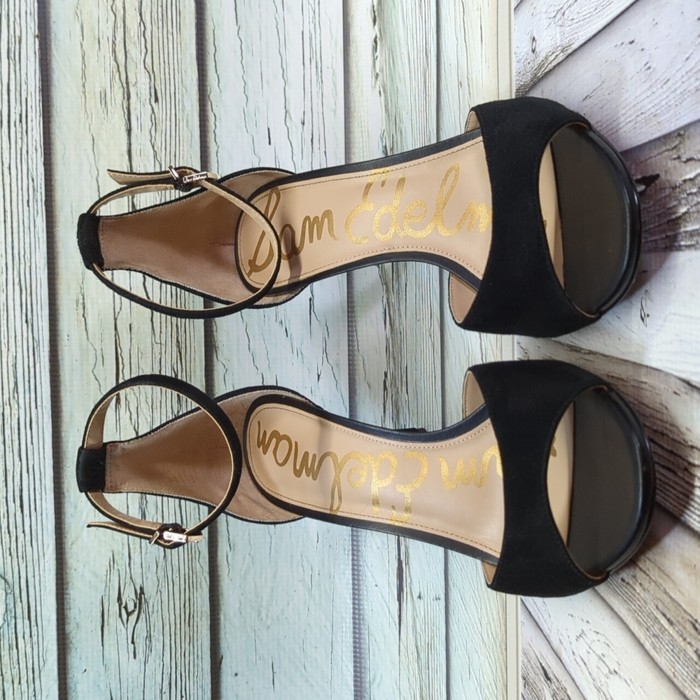 Sam Edelman Porchia Black Suede Heels - Picture 7 of 9